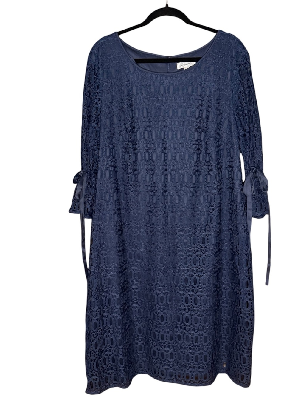 Dress Barn Navy Blue Lined Lace Dress